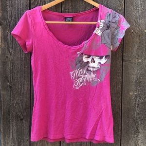 Pink Metal Mulisha short sleeve tee size small
